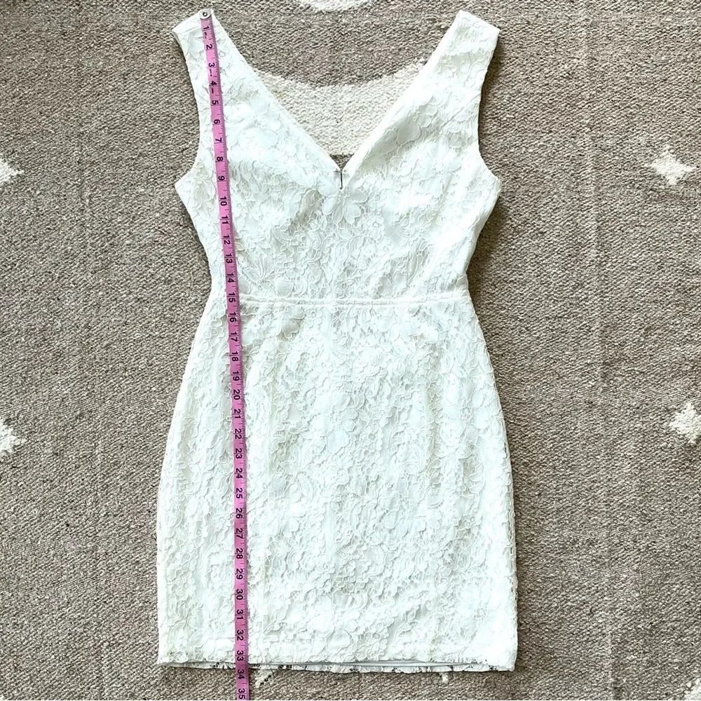 Lulu's White Lace V-Neck Cutout Mini Dress - Picture 7 of 11
